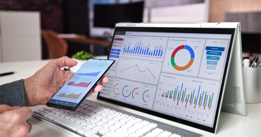 KPIs on an analytics dashboard